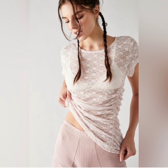 Free People Tops - NWOT Free People Keep It Simple Lace Baby T